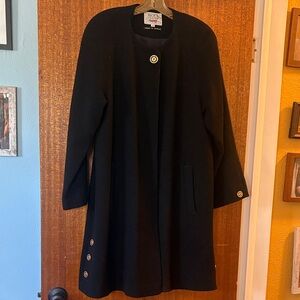 Black Womens Wool Trench Coat by Avoca Collection